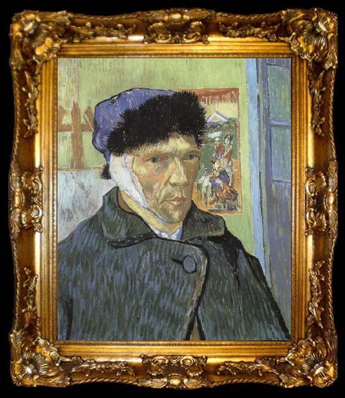 framed  Vincent Van Gogh Self-Portrait with Bandaged Ear, ta009-2